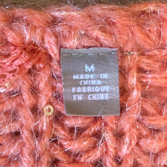 Anthro Knitted & Knotted Coral Sweater M - Picture 7 of 8